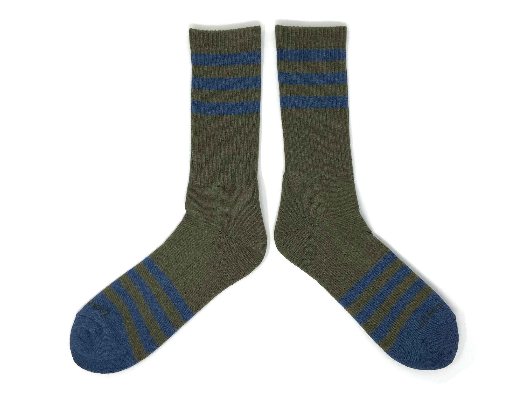 HEATHER STRIPES Socks - Olive/Navy