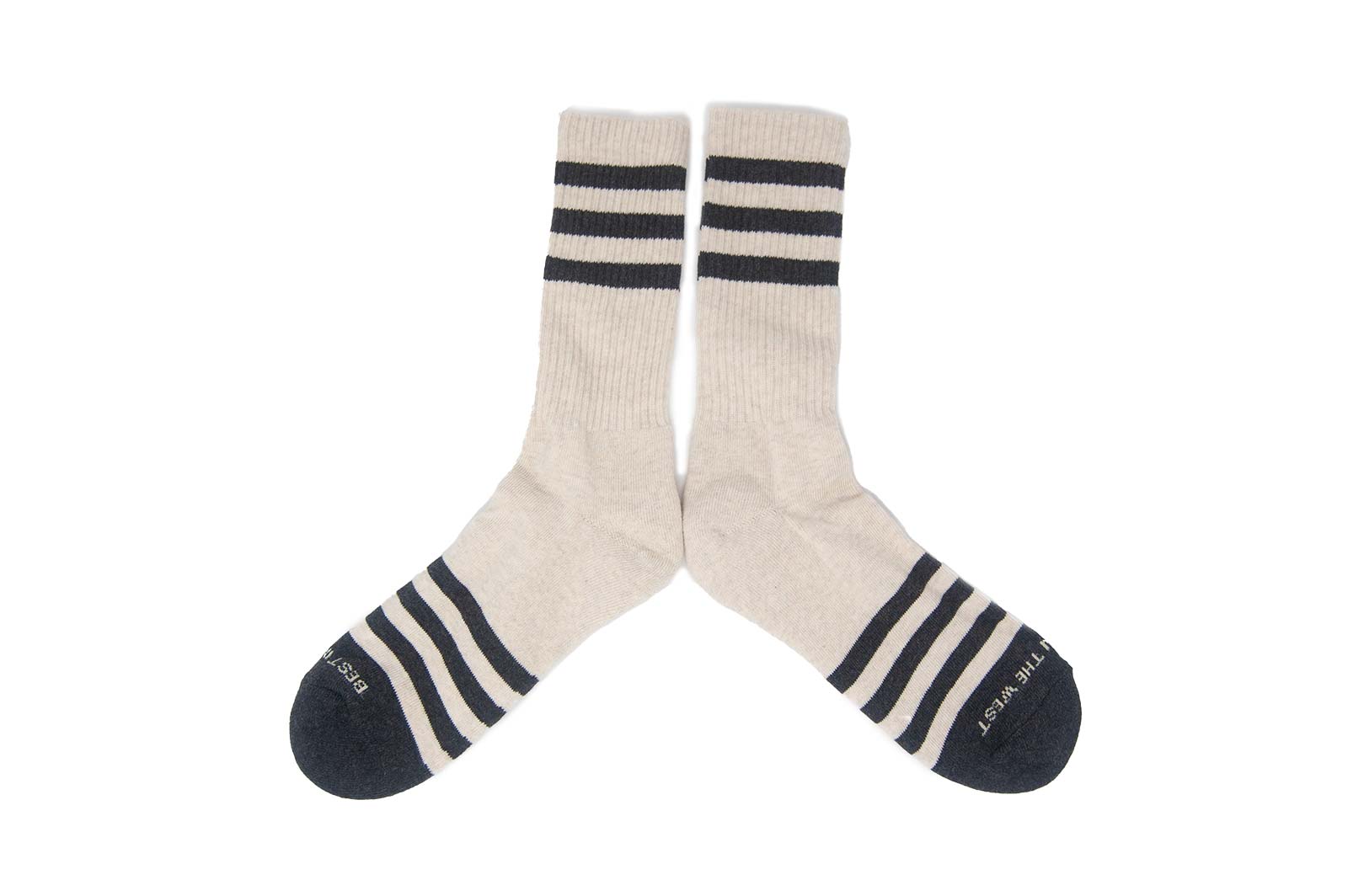 HEATHER STRIPES Socks - Cream/Charcoal
