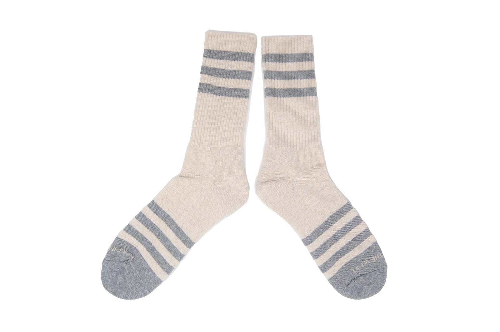 HEATHER STRIPES Socks - Cream/H.Grey