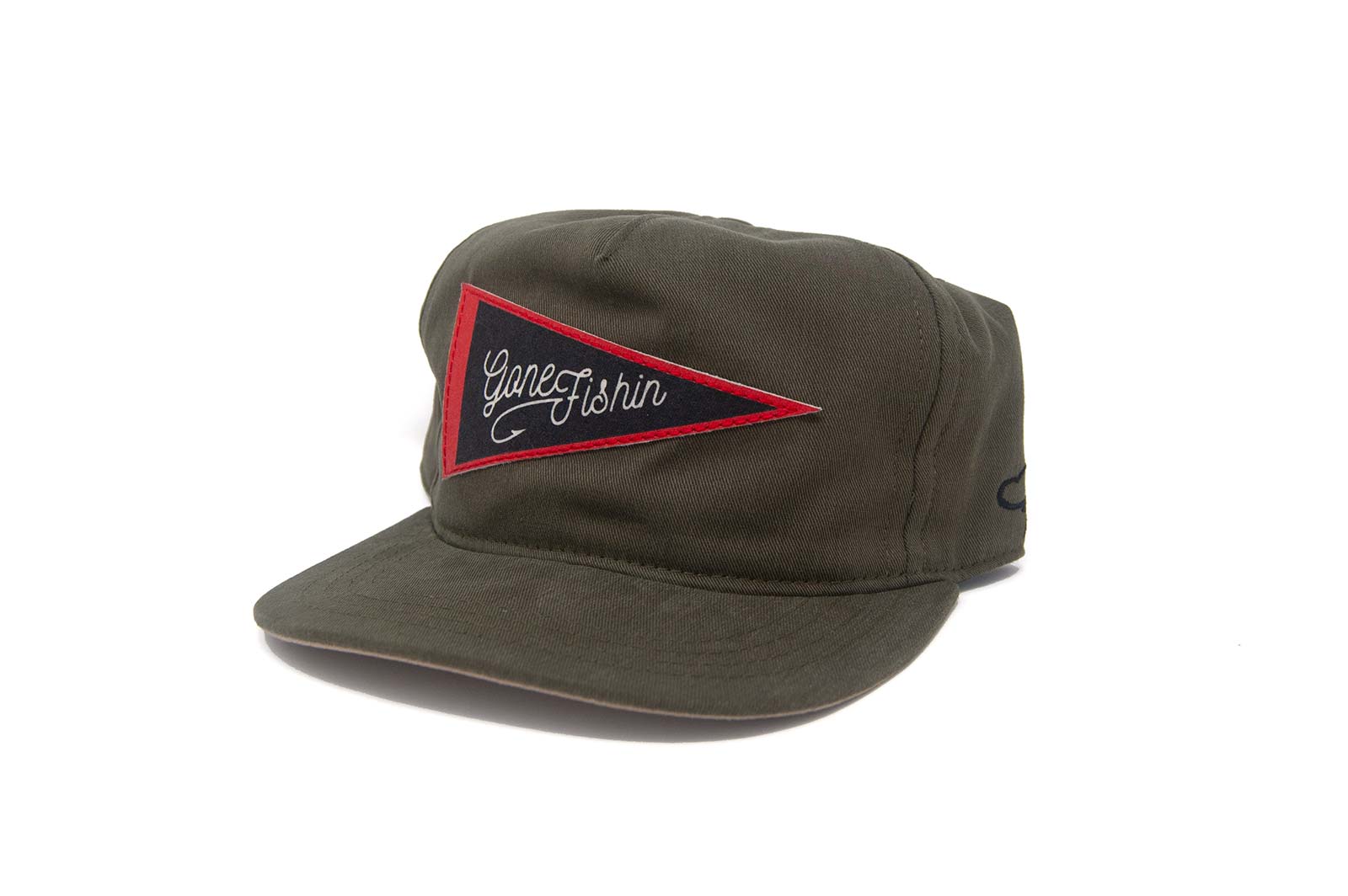 GONE FISHIN' Pennant Strapback - Olive