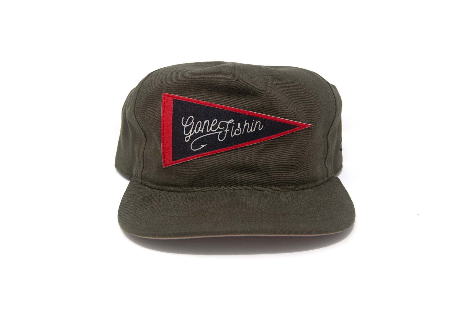 GONE FISHIN' Pennant Strapback - Olive