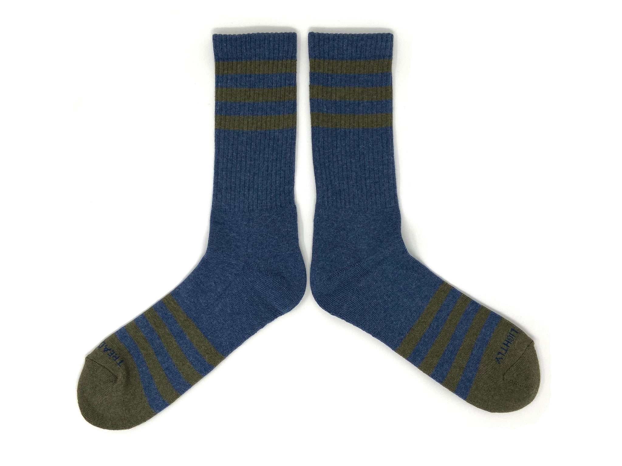 HEATHER STRIPES Socks - Navy/Olive
